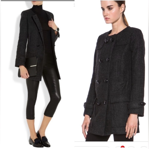 NWOT Isabel Marant Etoile Clifford Double Breasted Pea Coat Size 34 - Picture 7 of 8